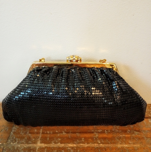 Whiting and Davis Black Mesh Evening Bag - Picture 2 of 5
